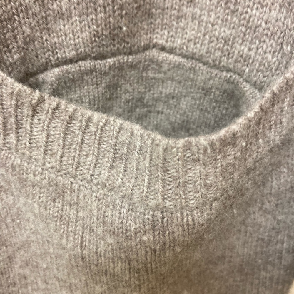 HALOGEN Beige Cashmere Blend Open Front Duster Cardigan (M) - Picture 3 of 5